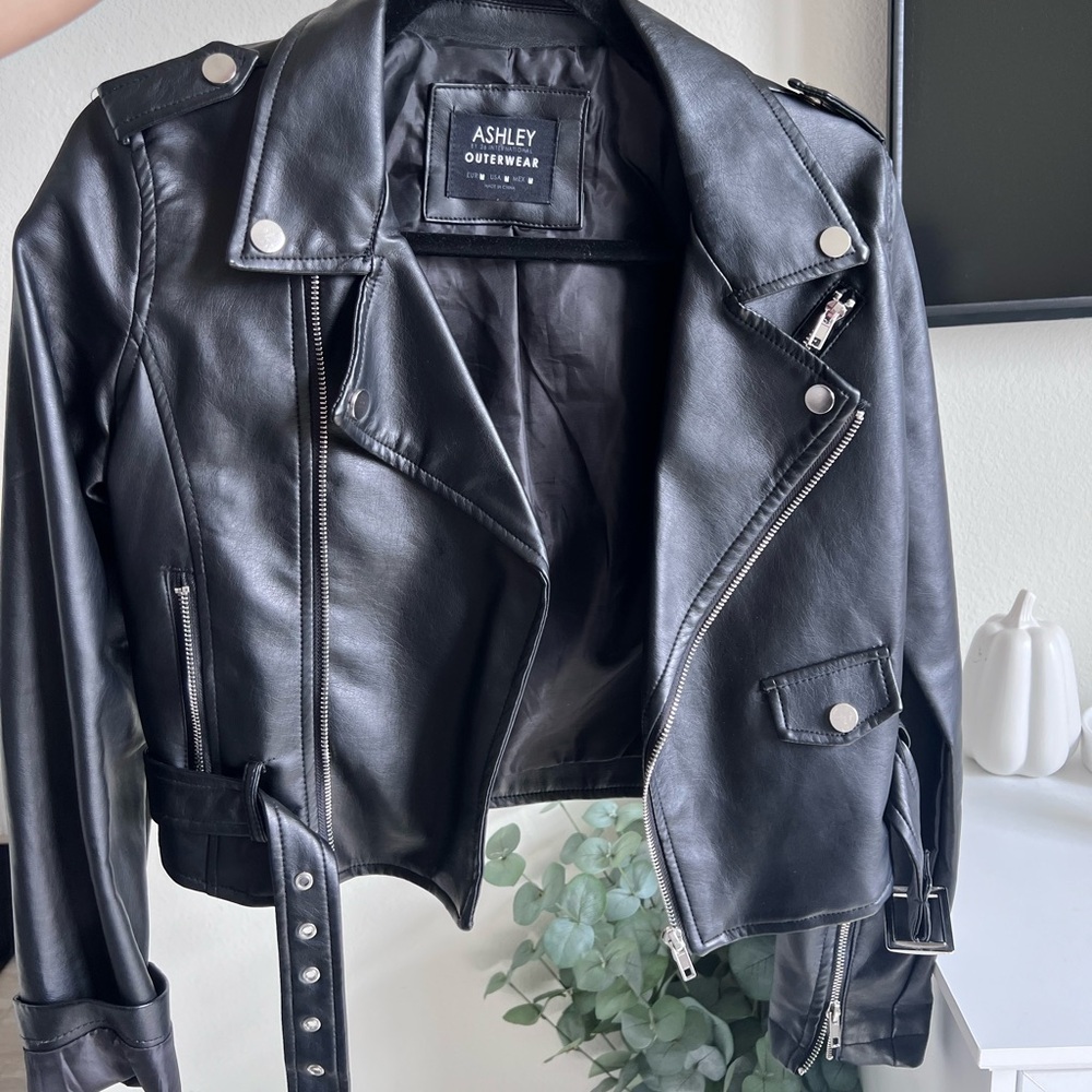 Leather Jacket with silver detailing